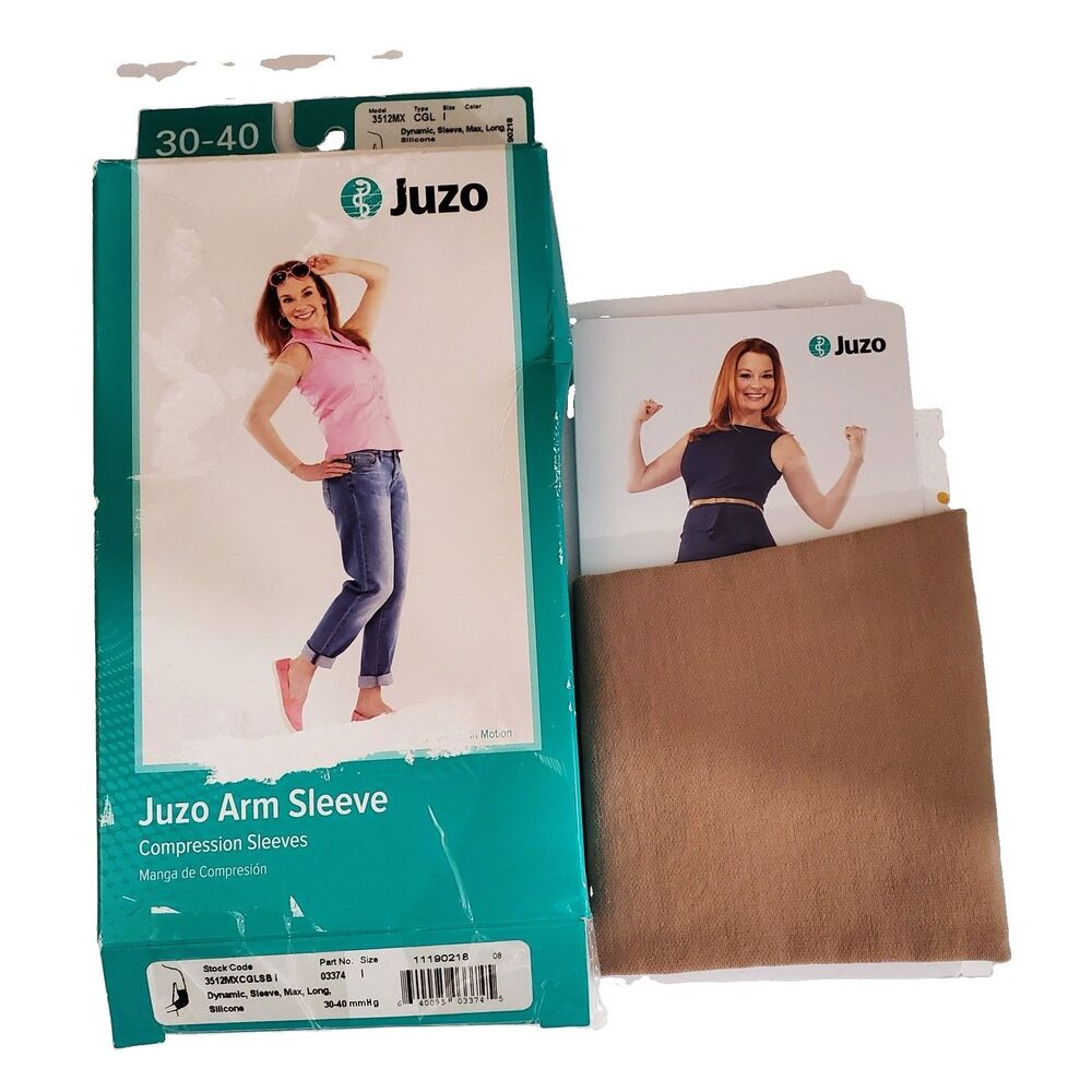 Juzo Full Length Beige Medical Compression Arm Sleeve Long Size I 30-40 3512MX